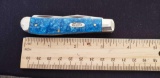 W. R. Case & Sons Cutlery Co., Item No. 13537, 07 10207 SS, Mini Trapper SMK, Blue Sparkle