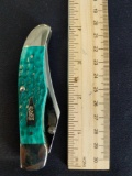 W. R. Case & Sons Cutlery Co., Item No. 01205, 265L, 61265LC SS, MID FLDG HTR LD, jade, BNJGD, 3D5