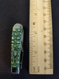 W. R. Case & Sons Cutlery Co., Item NO. 08373, 654, 62154 SS, Tiny Trapper CLV GRN, BN SM