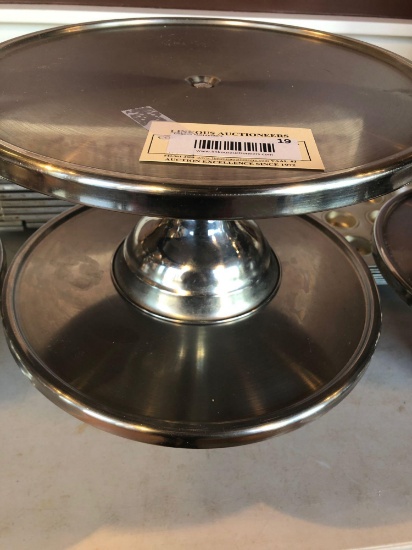 1 Lot of 2 Stainless Steel Cake Stands