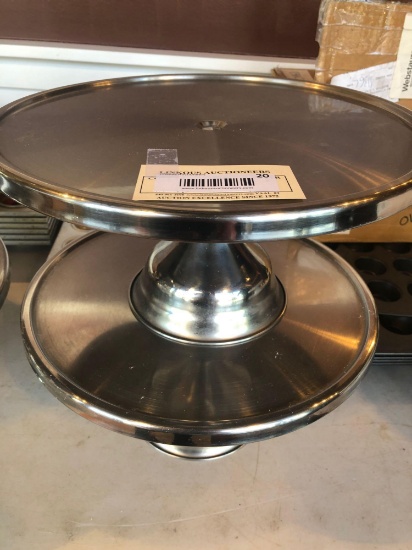 1 Lot of 2 Stainless Steel Cake Stands