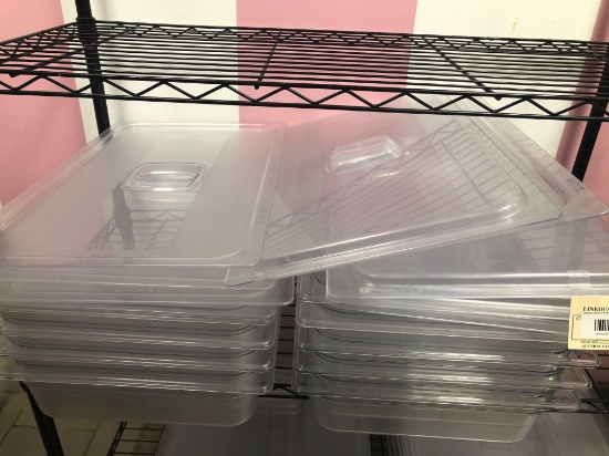1 Lot of 9 -4" Rubbermaid Full Size Food Pans