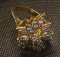 Ladies Diamond Cluster Ring Containing Round Brilliant Cut Diamonds Set in 14K Yellow Gold Mounting,