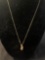 14K Yellow Gold Pendant With One Round Sapphire 0.4 ct. tw