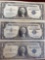 3 1957 $1 Silver Certificates