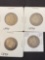 1 Lot of 4 Barber Quarters