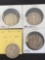 1 lot of 3 Walking Liberty and 1 Barber Half Dollars