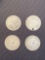 1 Lot of 4 Seated Liberty Quarters