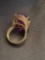 14K Amethyst Yellow Gold Vintage Style Ring