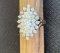 14K Two Tone Approximately 1 ct. Diamond Cluster Ring
