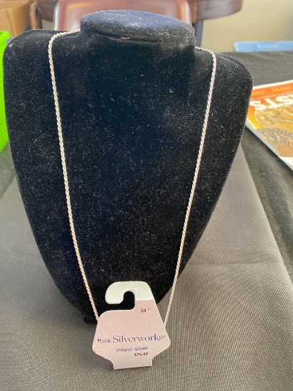 24" Milano Silver Rope Style Necklace