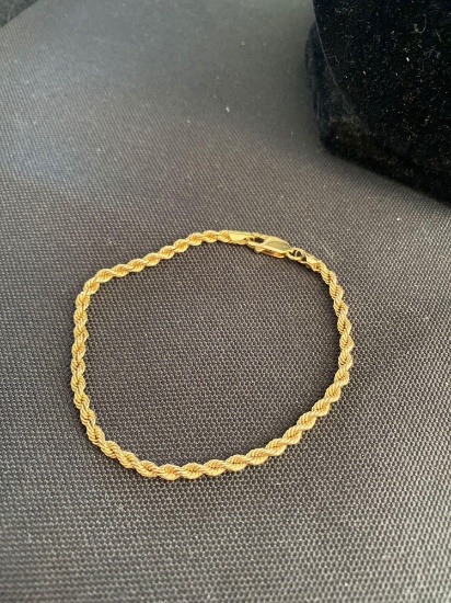 14K Yellow Gold Rope Bracelet