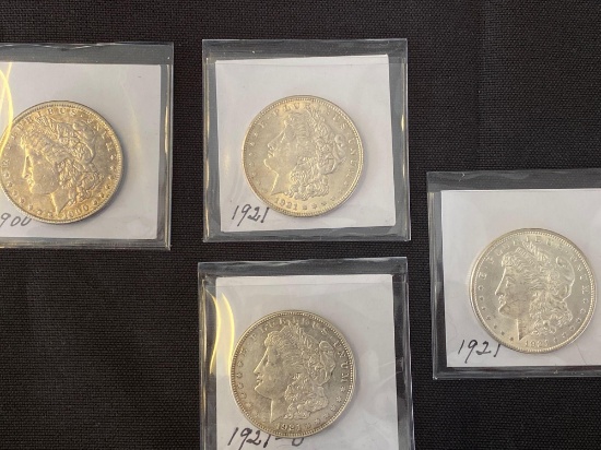 1 Lot of 4 Morgan Dollars