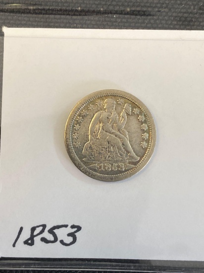 1853 Seated Liberty Dime
