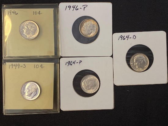 1 Lot of 5 Dimes