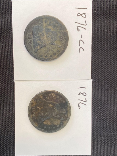 1 Lot of 2 Seated Liberty Quarter Dollars