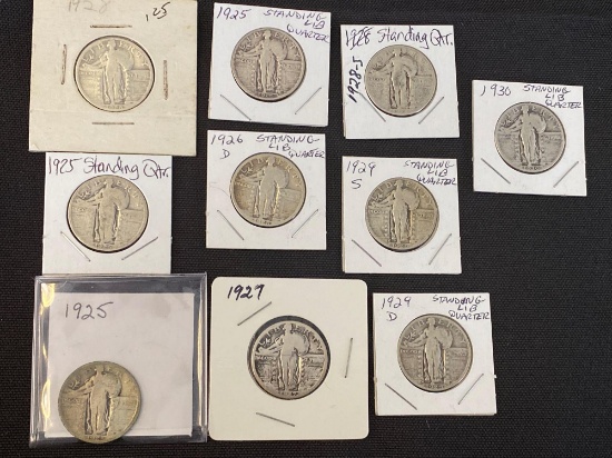 1 Lot 10 Standing Liberty Quarters