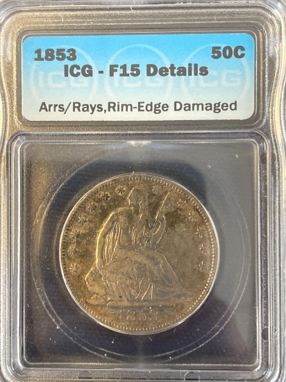 1853 Seated Liberty Half Dollar