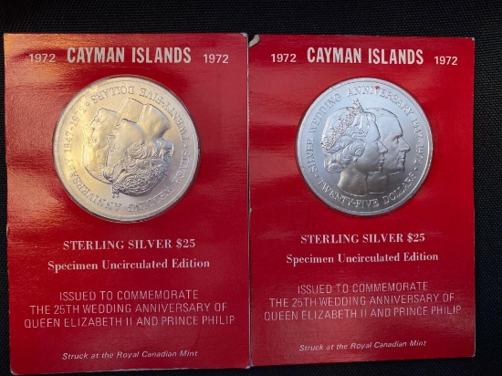 2- 1972 Commemorative $25 Coins