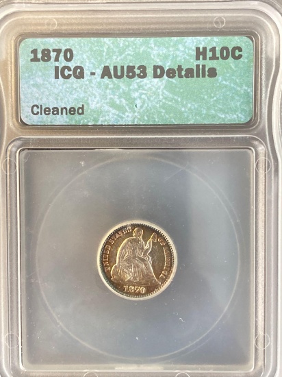 1870 Seated Liberty Half Dime
