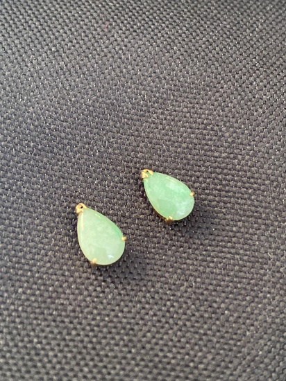14K Apple Green Earrings