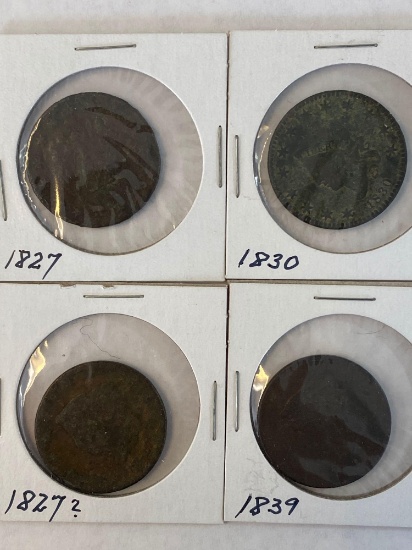 1 lot of 4 Large Cents