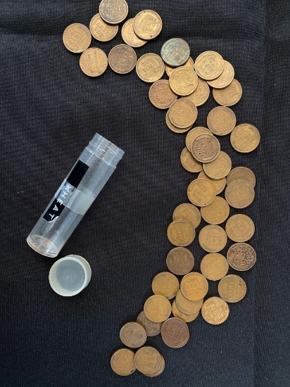 1 Roll of Approximately 50 Wheat Pennies