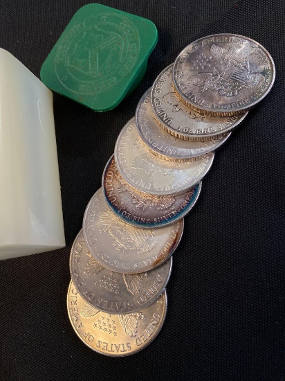 1 Lot of 8 Walking Liberty Silver Dollars