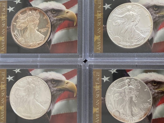 1 Lot of 4 Silver Eagles