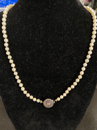 19" Strand of Pearls with Sterling Clasp