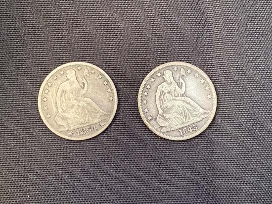 1 Lot of 2 Seated Half Dollars
