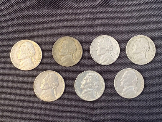 1 Lot of 7 Jefferson Nickles