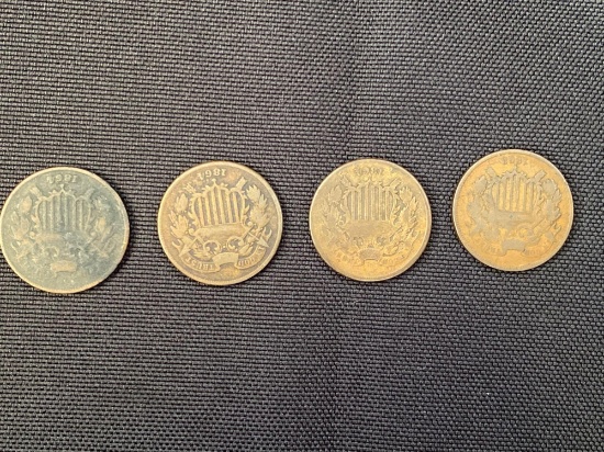 1 Lot of 4- 2 Cent Coins