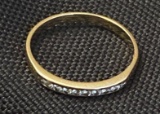 Ladies Diamond Cluster Ring Containing Round Brilliant Cut Diamonds Set in 14K Yellow Gold Mounting