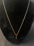 14K Yellow Gold necklace with Small Diamond