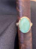 14K Apple Green Jade Ring