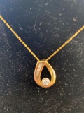14K Yellow Gold Diamond Pendant