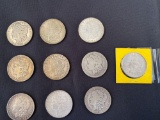 1 Lot of 10 Morgan Silver Dollars