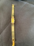 Ladies 14K Gold Seiko Watch with Diamond Bezel 5 1/2