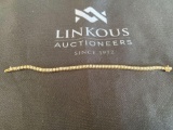 14K Yellow Gold Diamond Tennis Bracelet, Approximately 5 ct.