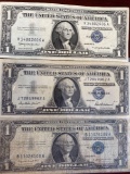 3 1957 $1 Silver Certificates