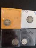 1 Lot of 9 Mercury Dimes