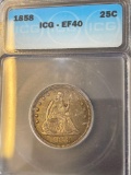 1858 Seated Liberty Quarter
