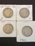 1 Lot of 4 Barber Quarters