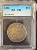 1873 Seated Liberty Half Dollar with Arrows