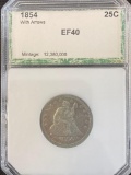 1854 Seated Liberty Quarter with Arrows