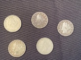 1 Lot of 5 Liberty Head Nickles
