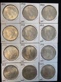 1 Lot of 12 1922 Peace Dollars