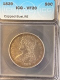 1839 Capped Bust, RE Half Dollar