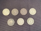 1 Lot of 7 Shield Nickles